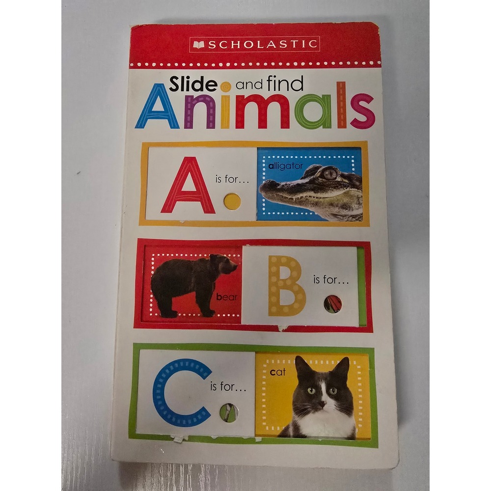 Scholastic Early Learners Slide and Find Animals Interactive Board Book ABCs